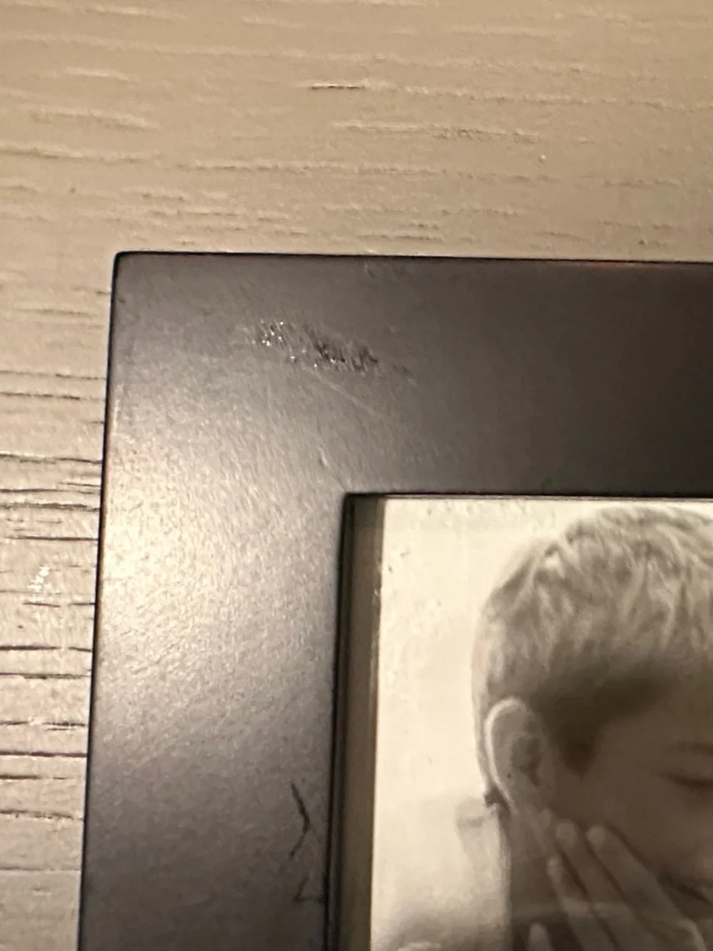 Malden Black Photo Frame with Silver Logo Accent